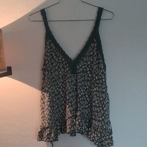 Angie Dark Green Patterned Camisole